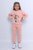 KIZ ÇOCUK 3 İPLİK EŞOFMAN TAKIMI PRİNCESS BASKILI E3 thumbnail 6