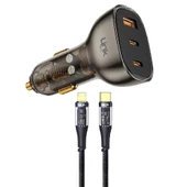 LinkTech C507 80W 2xPD 30+20W Type-C to Lightning USB Araç İçi Şarj Aleti thumbnail 2