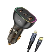 LinkTech C507 80W 2xPD 30+20W Type-C to Lightning USB Araç İçi Şarj Aleti thumbnail 1