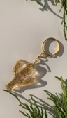 Şeffaf İçinde Gold Simli Gold Aksesuarlı Kaktüs Şekil Epoksi Anahtarlık El Yapımı Hediyelik thumbnail 5