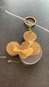 Şeffaf Epoksi İçinde Gold Renk Süs Gold Aksesuarlı Mickey Mouse Anahtarlık El Yapımı Hediyelik - 8