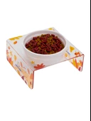 Petmagic Akrilik Beyaz Seramik Tekli Evcil Hayvan Kedi ve Mini Irk Köpek Mama Kabı-Sonbahar - 1