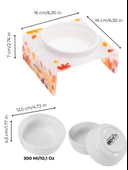 Petmagic Akrilik Beyaz Seramik Tekli Evcil Hayvan Kedi ve Mini Irk Köpek Mama Kabı-Mat Sonbahar - 4
