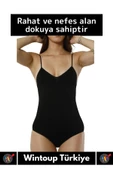 Özel Lazer Kesim İz Göstermez Toparlayıcı Askılı Çıtçıtlı Push UP Slip Body Zıbın Korse thumbnail 2