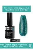 Özel Üretim Yüksek Pigmentli Hızlı Kuruyan Tırnak Güçlendirici 3 Aşamalı Kalıcı Simli Oje 10 Ml - 1