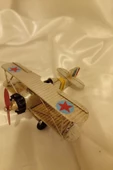 Metal Uçak Dekoratif Maket El Yapımı Oyuncak Teyyare Beyaz Nazar Boncuk Çift Kanat Kamikaze thumbnail 2