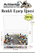 Eşarp İğnesi Renkli 200 lü 1 Paket Türban İğnesi Başörtüsü Toplu İğne Şal Düğün Nikah Nişan Kına Sünnet Takı İğnesi - 1