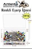 Eşarp İğnesi Renkli 100 lü 1 Paket Türban İğnesi Başörtüsü Toplu İğne Şal Düğün Nikah Nişan Kına Sünnet Takı İğnesi - 1