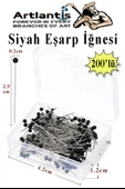 Eşarp İğnesi Siyah 200 lü 1 Paket Türban İğnesi Başörtüsü Toplu İğne Şal Düğün Nikah Nişan Kına Sünnet Takı İğnesi thumbnail 1