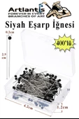 Eşarp İğnesi Siyah 400 lü 1 Paket Türban İğnesi Başörtüsü Toplu İğne Şal Düğün Nikah Nişan Kına Sünnet Takı İğnesi - 1