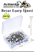 Eşarp İğnesi Beyaz 300 lü 1 Paket Türban İğnesi Başörtüsü Toplu İğne Şal Düğün Nikah Nişan Kına Sünnet Takı İğnesi - 1