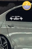 Citroen C4 Picasso Nabız Kalp Atışı Ritim C4 Picasso Araç Uyumlu Oto Sticker 2 Adet Beyaz 20*7CM thumbnail 3
