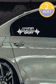 MINI Cooper Countryman Nabız Kalp Atışı Ritim Cooper Countryman Araç Uyumlu Oto Sticker 2 Adet Beyaz 20*7CM thumbnail 3