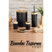 ModaCar 5 li Banyo Seti Bambu Design SİYAH - 1