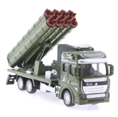 Sürtmeli Die Cast Metal Roketatar Rampalı Askeri Kamyon - 6