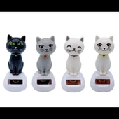 Güneş Enerjili Sallanan Kedi Figürü - 1