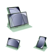 Samsung Galaxy Tab A9 Kılıf Termik Kalem Bölmeli Dönebilen Standlı Kılıf thumbnail 10