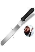 2li Set Hamur Şekillendirici Eğik Pasta Spatulası +Metal Hamur Kesici Kazıyıcı Spatula - 3