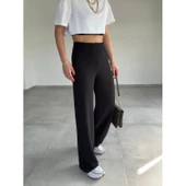 Lucky Life Kadın Krep Kumaş Gipe Detay Palazzo Pantolon thumbnail 2