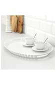 IKEA Romantısk Dekoratif Tepsi Beyaz  52x39 Cm - 2