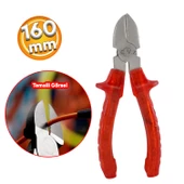 Metal Yan Keski Ergonomik Plastik Saplı 160 mm Metal İnşaat Teli Kesim Kablo Kesme Sıyırma Kerpeten - 1