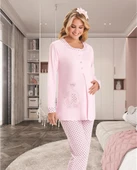 FLZ 24374 Kışllık Lohusa Uzun Kol  Pijama Takım - 2