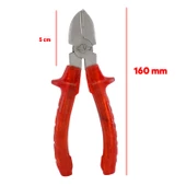 Metal Yan Keski Ergonomik Plastik Saplı 160 mm Metal İnşaat Teli Kesim Kablo Kesme Sıyırma Kerpeten - 3
