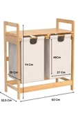 Digithome Bambu 2 Bölmeli Kirli Sepetli Çamaşır Sepeti Raflı Banyo Düzenleyici DB-0007 - 8