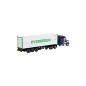 Mini Gt 597 1/64 Western Star 49X Blue W/ 40' Reefer Container "evergreen" model Araba thumbnail 2