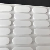 Eva Bazlı Darbe Ses Kapı Stoperi Keçe Yapışkanlı 22 mm (30'lu PAKET) Dolap Kapak Çekmece Oval Beyaz - 2