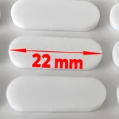 Eva Bazlı Darbe Ses Kapı Stoperi Keçe Yapışkanlı 22 mm (30'lu PAKET) Dolap Kapak Çekmece Oval Beyaz - 3