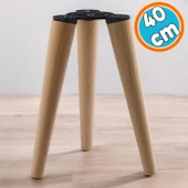 3'lü Ayak Takımı 40 cm Ahşap Sehpa Zigon Puf Tabure Ayağı Masa Ayakları 40 cm Bağlantı Aparatı Dahil thumbnail 1