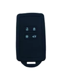 Renault Megane 4 Anahtar Uyumlu Silikon Oto Anahtar Kumanda Kabı Kılıf Siyah - 1