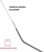 Çelik Pipet Paslanmaz Çelik Metal Meşrubat Pipeti Ve Pipet Temizleme Fırçası Seti 5 Parça - 4