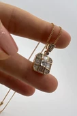 STAR ZIRCON  DESIGN KOLYE (ALTIN KAPLAMA ) - 2