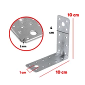 Mobilya Dolap Duvar Sabitleme 10 ADET Metal Köşebent 100x100x40 Mm Bağlantı Aparatı L Demiri Gönye - 2