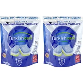 Turkishcare Hepsi 1 Arada 40 Lı Bulaşık Makinası Tableti x 2 Paket (80 Tablet) - 1
