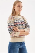 FASHION FRIENDS KADIN DESENLİ KAZAK 24K0216K1 - 3