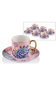 Floral Pink Porselen 12 Parça 6 Kişilik Çay Takımı - 1