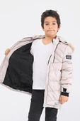 Natural Kürklü Erkek Çocuk Kaban Bej 51237t - 11