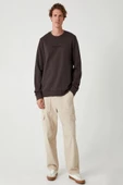Koton Bisiklet Yaka Sweatshirt Slogan Baskılı Uzun Kollu Pamuklu İnterlok Kumaş - 2
