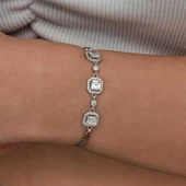 Himarry Gümüş Üçlü Kare Kadın Bileklik thumbnail 4