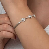 Himarry Gümüş Üçlü Kare Kadın Bileklik thumbnail 5