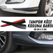 Üniversal Her Araca Uyumlu Esnek Tampon Köşesi Koruma Bandı Tampon Köşe Koruyucu Şerit Yumuşak Bant 2 Parça Siyah 28 cm - 1