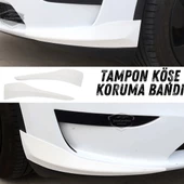 Üniversal Her Araca Uyumlu Esnek Tampon Köşesi Koruma Bandı Tampon Köşe Koruyucu Şerit Yumuşak Bant 2 Parça Beyaz 35 cm - 1