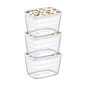 Plastik Decotrend Saklama Kabı 3lü 2,2L - 1