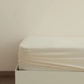 Karaca Home Basıc Ekru Fitted Çift Kişilik Çarşaf 160x200x30cm - 1