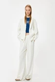 Koton Kapüşonlu Fermuarlı Oversize Sweatshirt Kanguru Cepli - 2