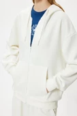 Koton Kapüşonlu Fermuarlı Oversize Sweatshirt Kanguru Cepli - 5