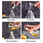 Paslanmaz Çelik Başlıklı Cam Spray Yağdanlık - 4